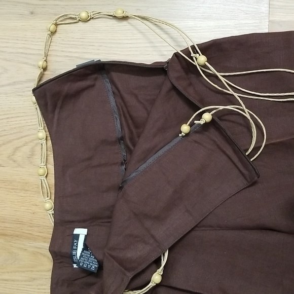 Leslie Fay Linen Crop Pants Wide Leg Belt Summer Womens 14 - Picture 4 of 8